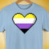 Nonbinary Pride 8-Bit Pixel Heart Premium Unisex T-Shirt - Baby Blue